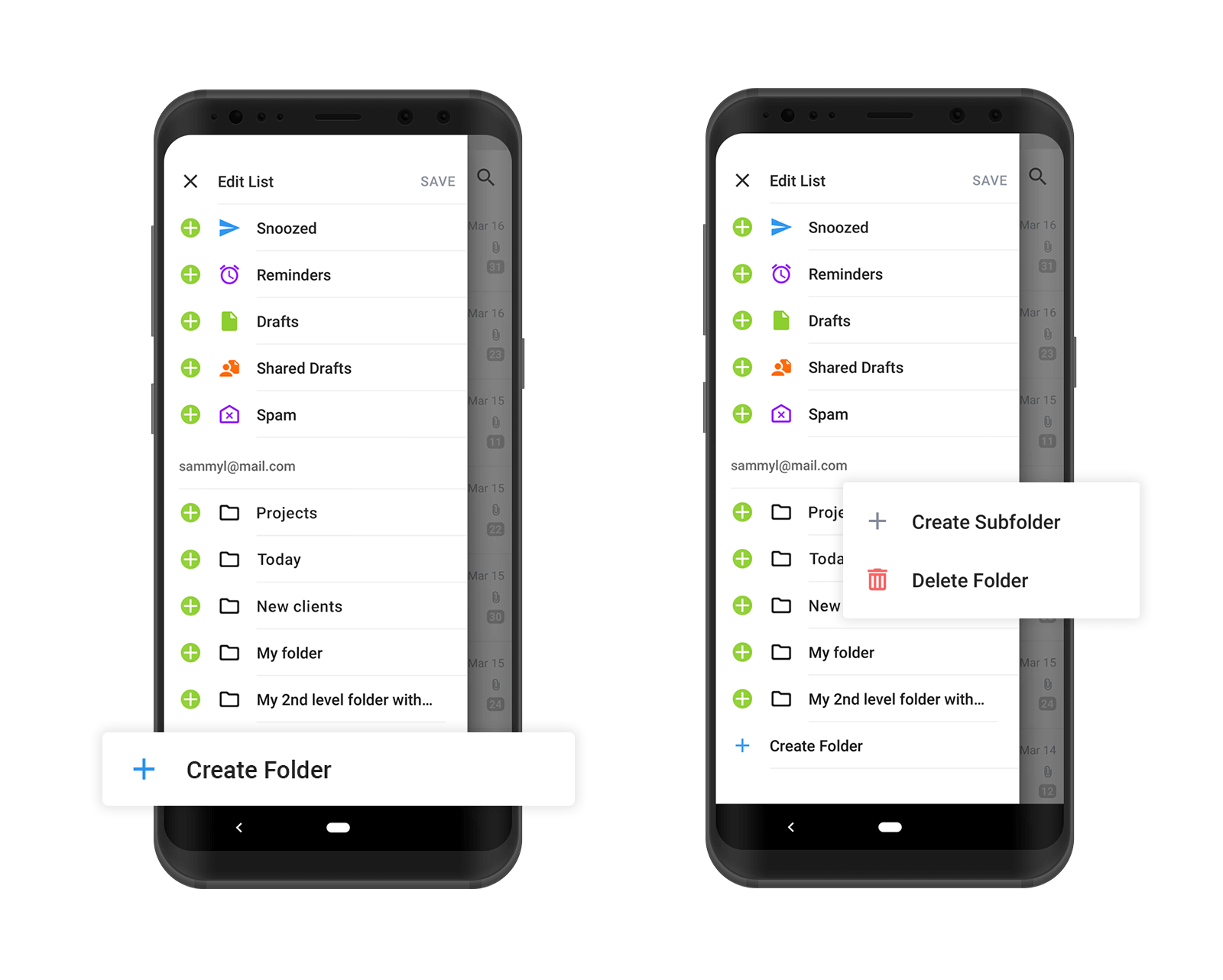 Spark for Android gets avatars and lets you create folders